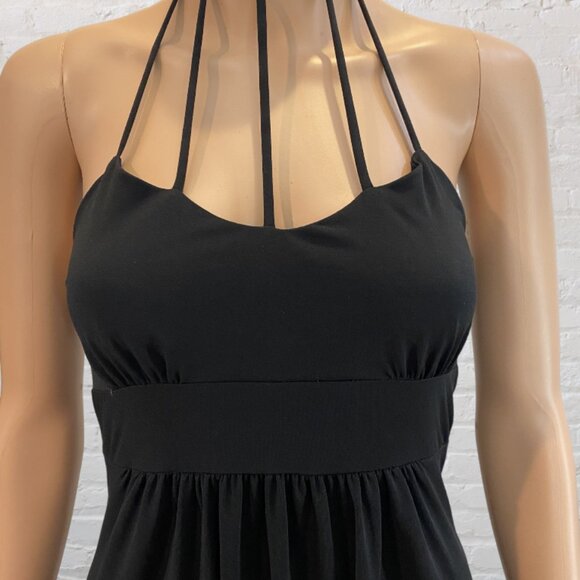 VINTAGE BODY CENTRAL -- Black Cocktail Dress, Knee-Length w/Strappy Halter Neck - Picture 7 of 16